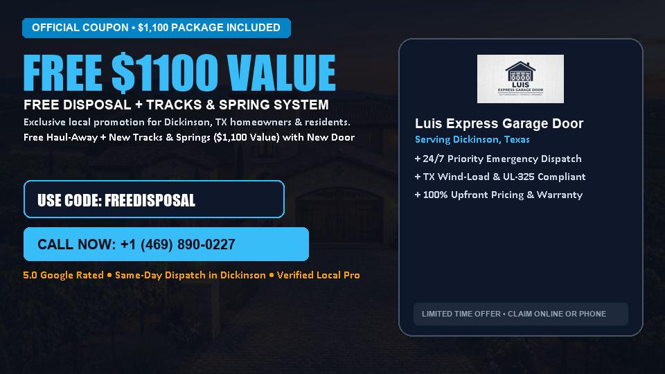 Luis Express Garage Door FREE Haul-Away & Heavy-Duty Tracks with New Door